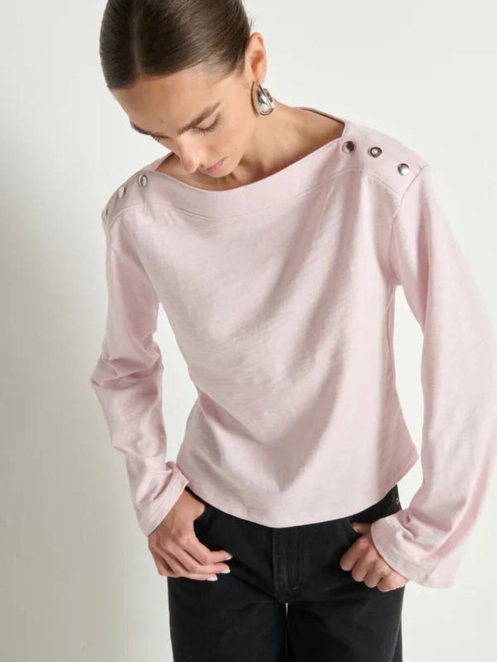 Nation Ltd Rochelle Boatneck Top in Blush L